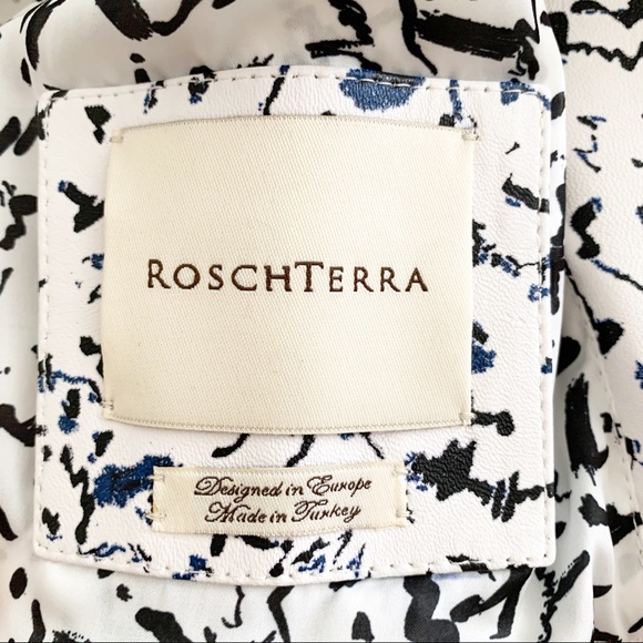 Roschterra Abstract Painted Moto Leather Jacket - Picture 8 of 15